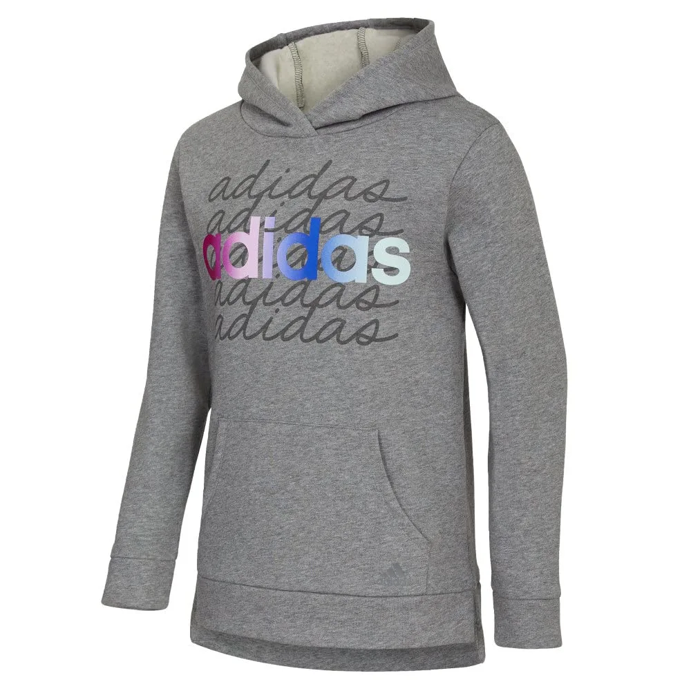 adidas Event 21 Fleece CTN Hood Pullover (Extended Size) Kids', Grey, Size M+