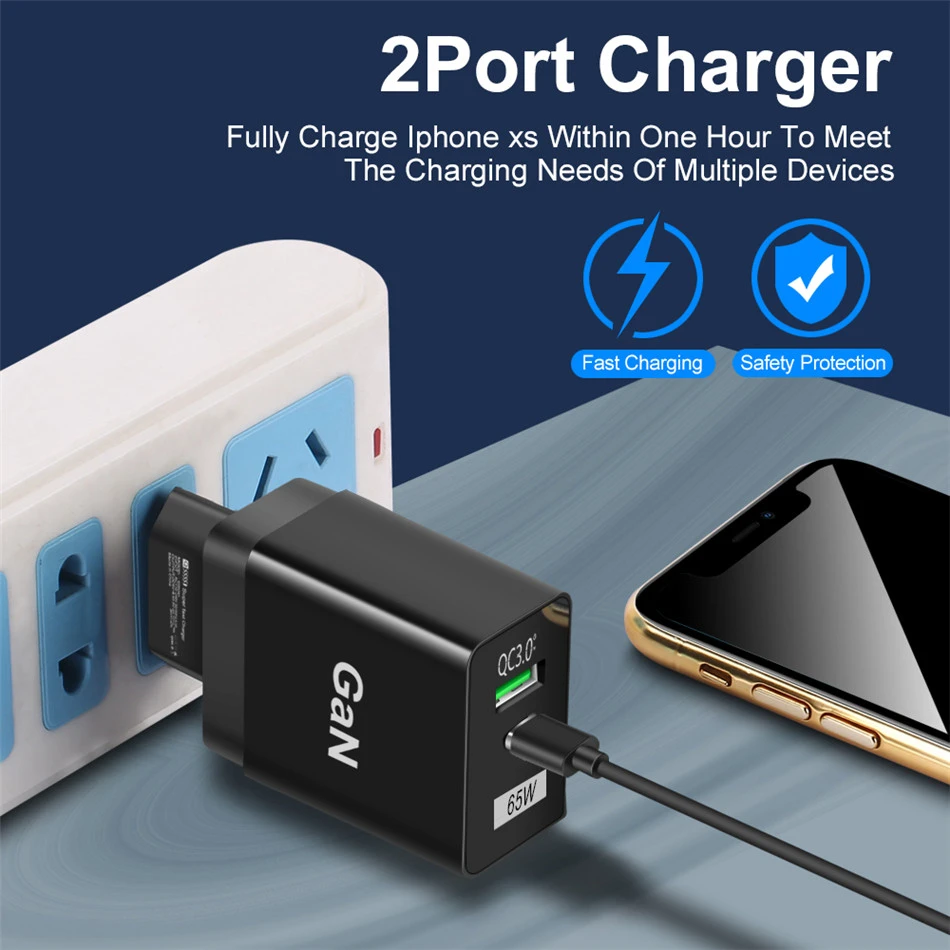 65W GaN PD Fast Charging Mobile Phone Charger