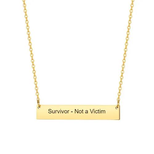 Survivor - Not a Victim Bar Chain Pendant