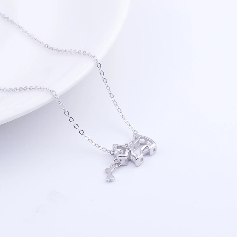 S925 Sterling Silver Necklace Inlaid Zircon Animal Clavicle Chain