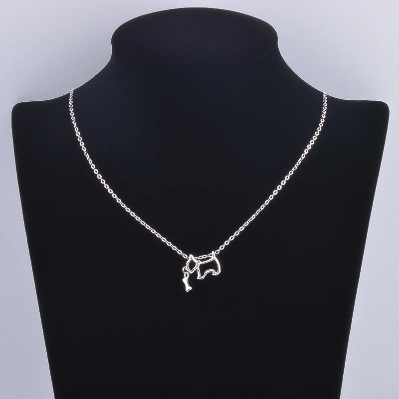 S925 Sterling Silver Necklace Inlaid Zircon Animal Clavicle Chain