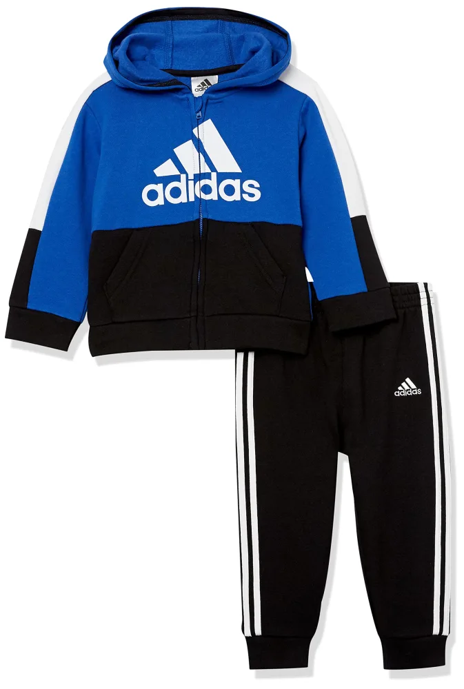 adidas boys 2 Piece Colorblock Fleece Set