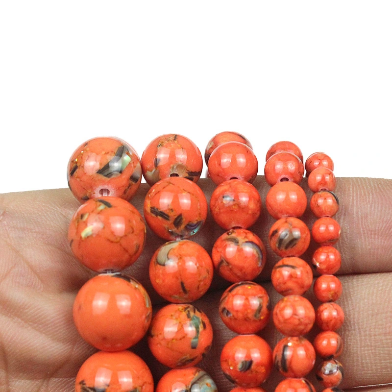 Orange Shell Turquoise Glitter Beads DIY Accessory