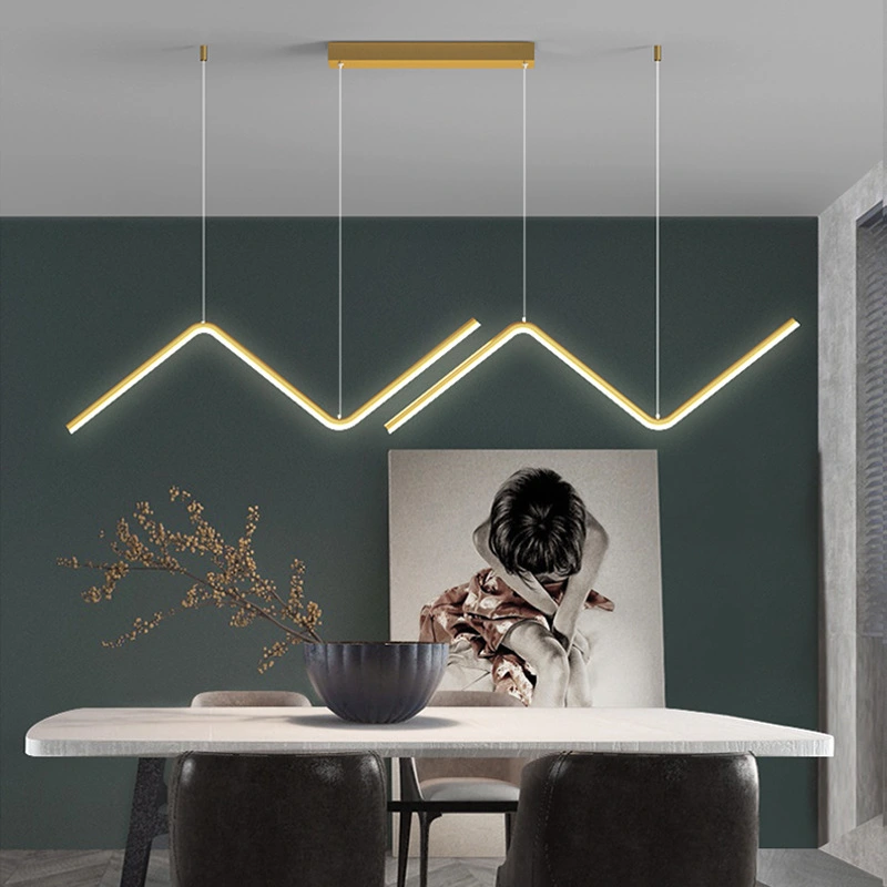 Irregular Strip Dining-room Lamp Modern Minimalist Chandelier