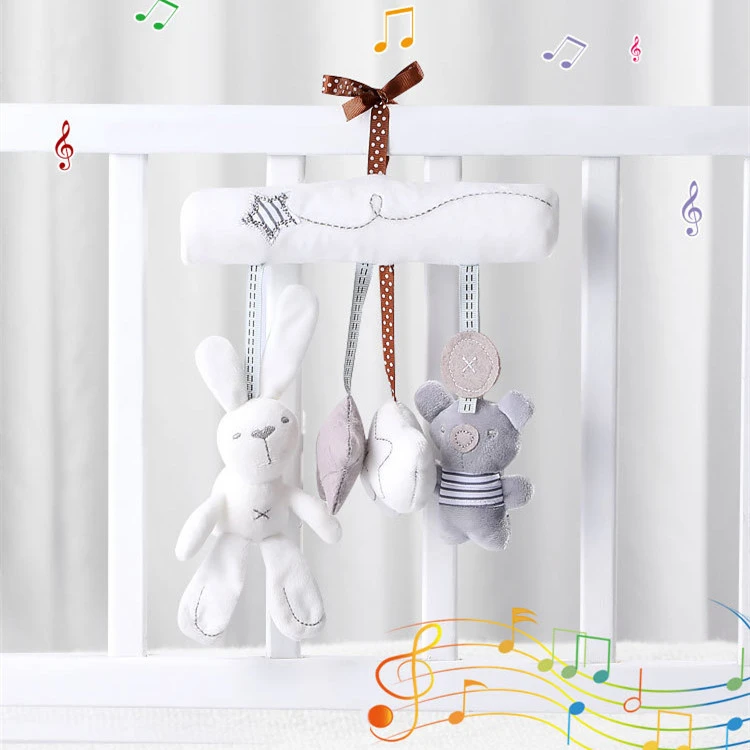 Baby Rabbit-shaped Car Hanging Music Bed Around