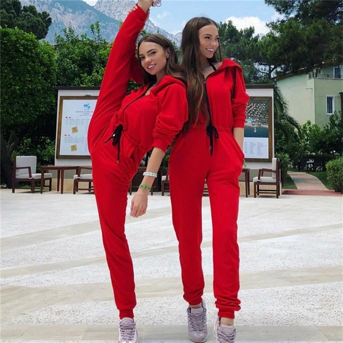 Red One-piece High-waisted Dress For Women