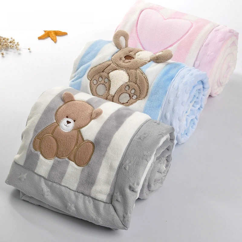 Simple Printed Flannel Children's Double-layer Blanket