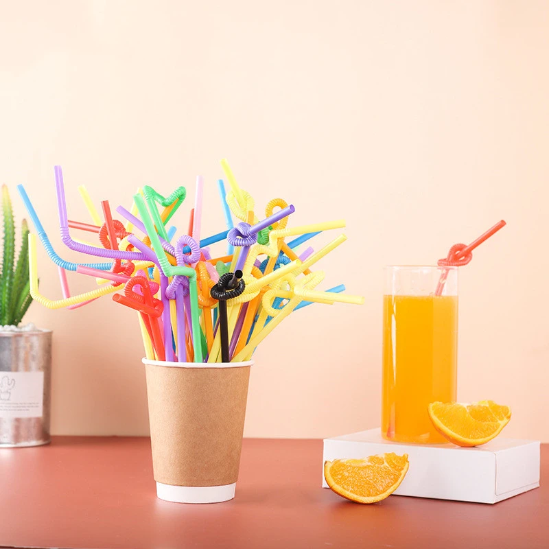 Disposable Plastic Straw Bending DIY Shape Straw Creative Straw