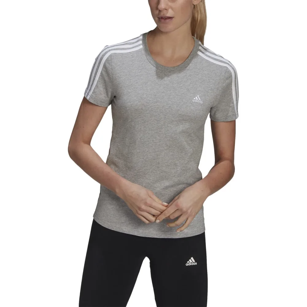 adidas Women's Essentials Slim 3-Stripes Tee