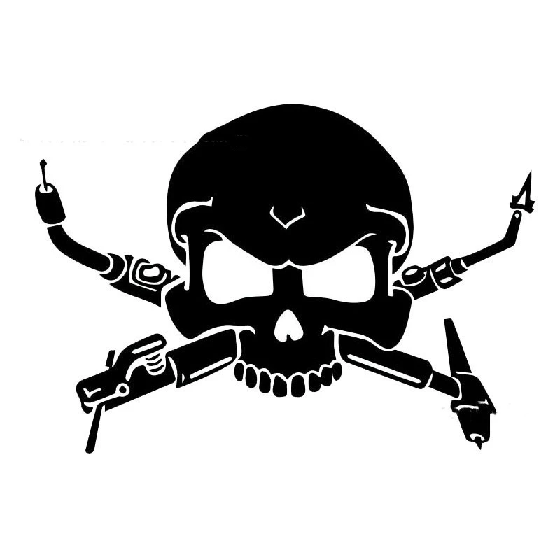 Welder Skull Motorcycle Vinyl Decal Sticker