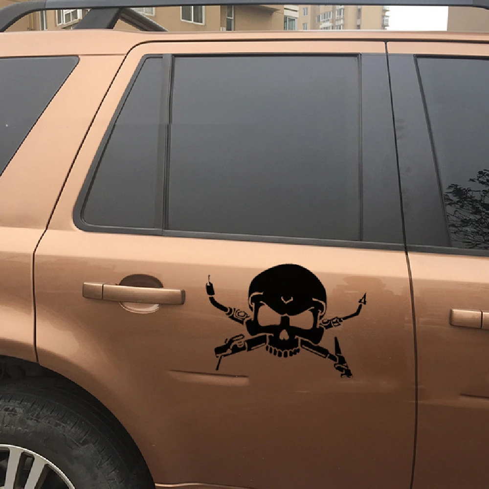 Welder Skull Motorcycle Vinyl Decal Sticker
