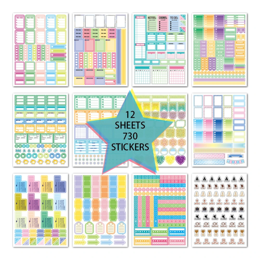 Decorative Stickers For Monthly And Weekly Calendar Plan