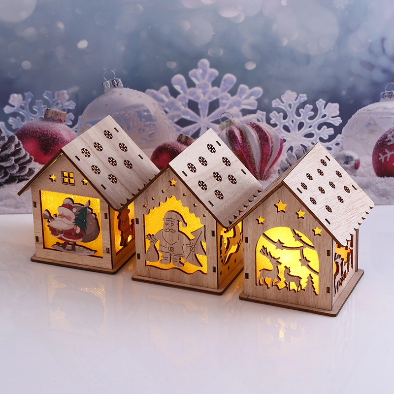 Christmas Decorative Wooden Ornaments LED Lighting