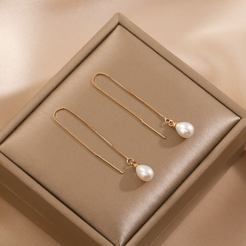 Temperament Long Pearl Eardrop Trendy