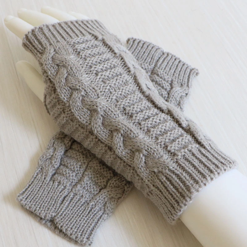 Couple Men's And Women's Half Finger Twist Thread Gloves