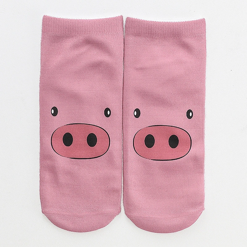 Cartoon Pig Year Peanut Butter 3D Digital Printing Flower Socks