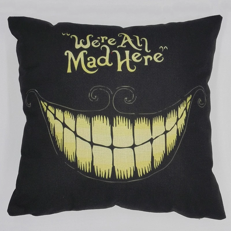 English Black And White With Letters Cotton And Linen Cushion Case