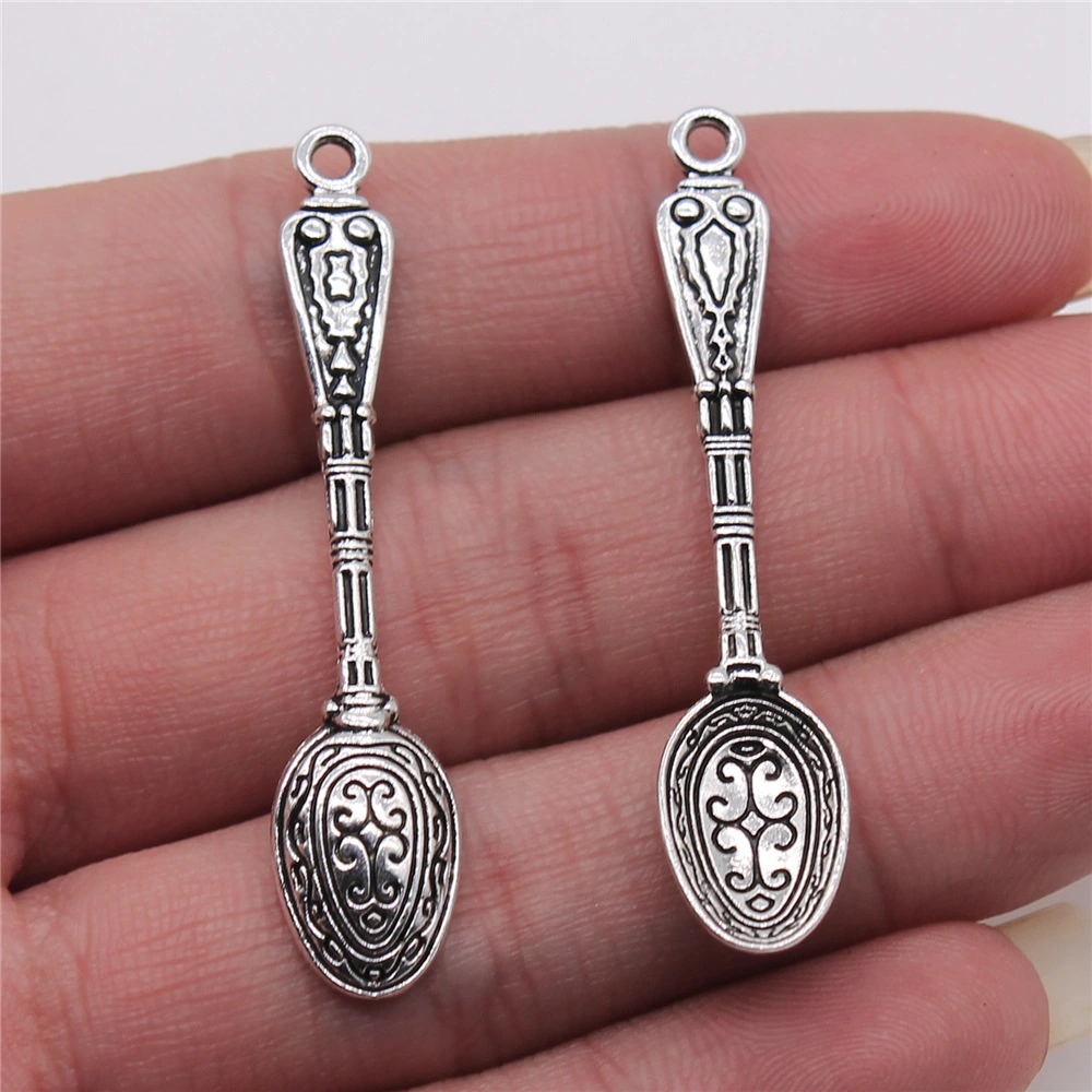 10x49mm 1.8g Antique Silver DIY Zinc Alloy Jewelry Pendant