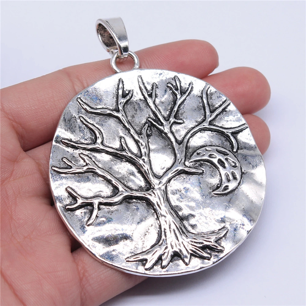 Flowers, Trees, Moon And Tree Night Pendant