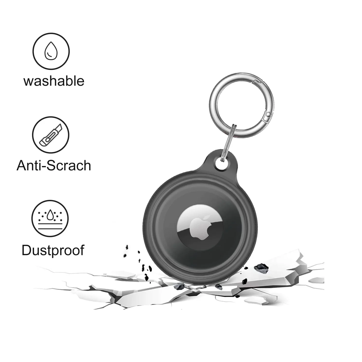 Supfine Waterproof Airtag Holder, 4 Pack Air tag Keychain, Protective [Anti-Scratch] Tracker Case with Loop Key Ring for Apple Airtags,Airtag Cover for Wallet,Luggage,Cat,Dog,Pets,for Item Finder
