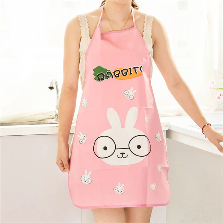 Kitchen Pvc Cute Cartoon Apron Oil-proof Waterproof