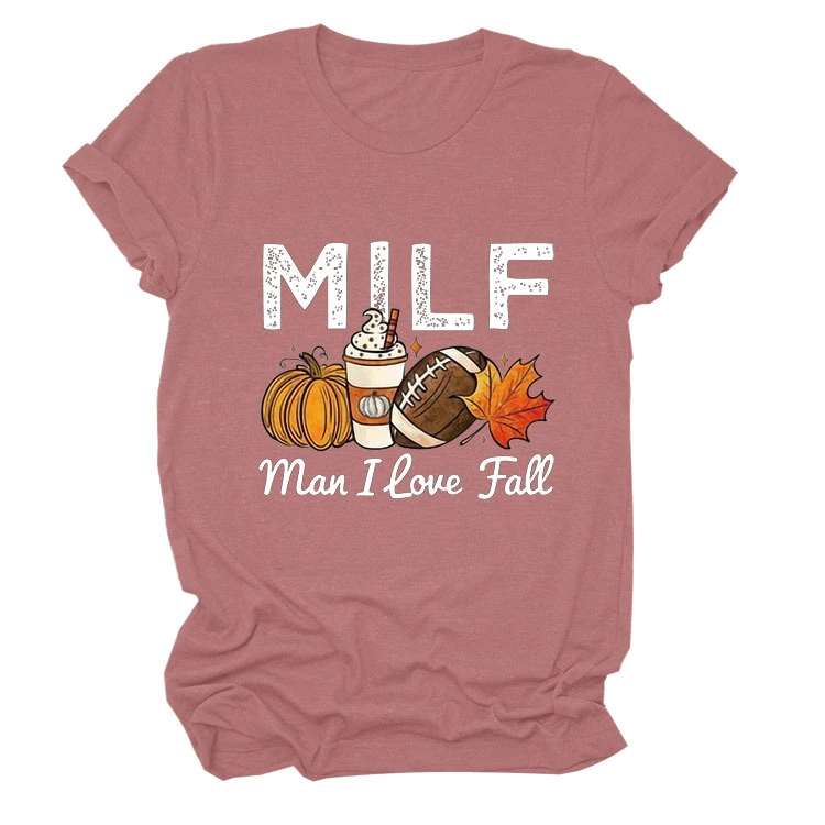 Pumpkin Letter Print Short Sleeve T-shirt Girl
