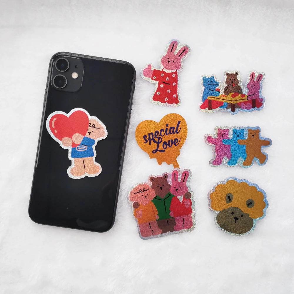 Mobile Phone Suitcase Colorful Bear Sticker