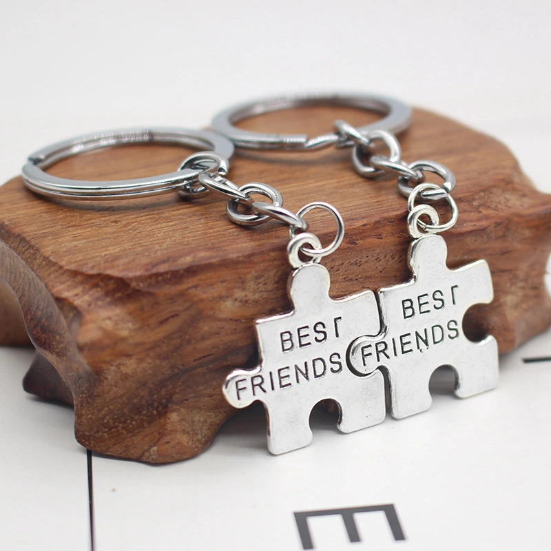 Irregular Puzzle Good Friend Keychain Pendant