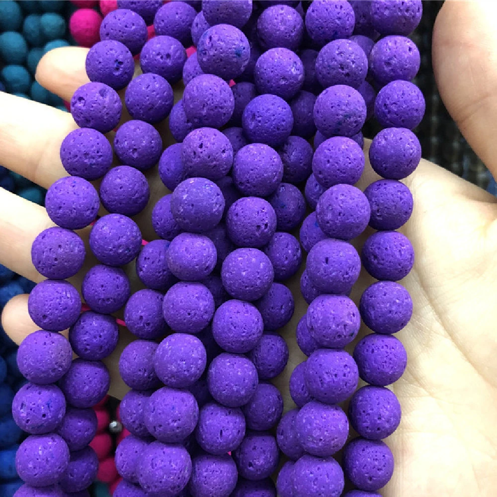 Colorful Volcanic Rock Loose Bead Natural Stone Ball