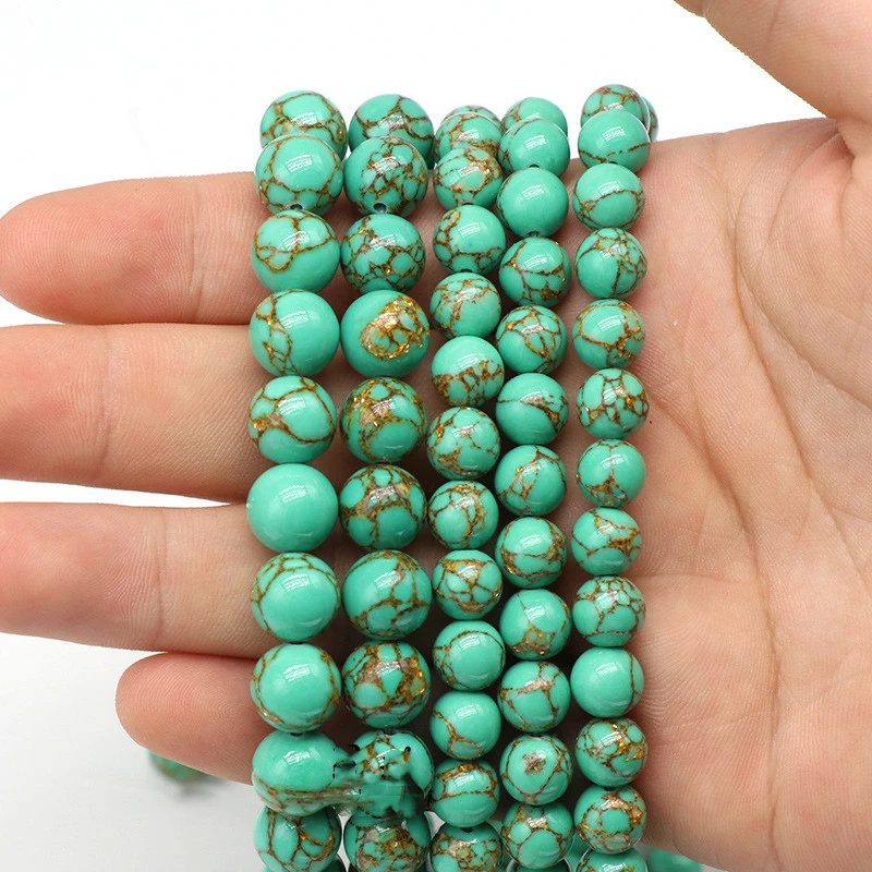 Gold Thread Turquoise Mixed Ball Accessories