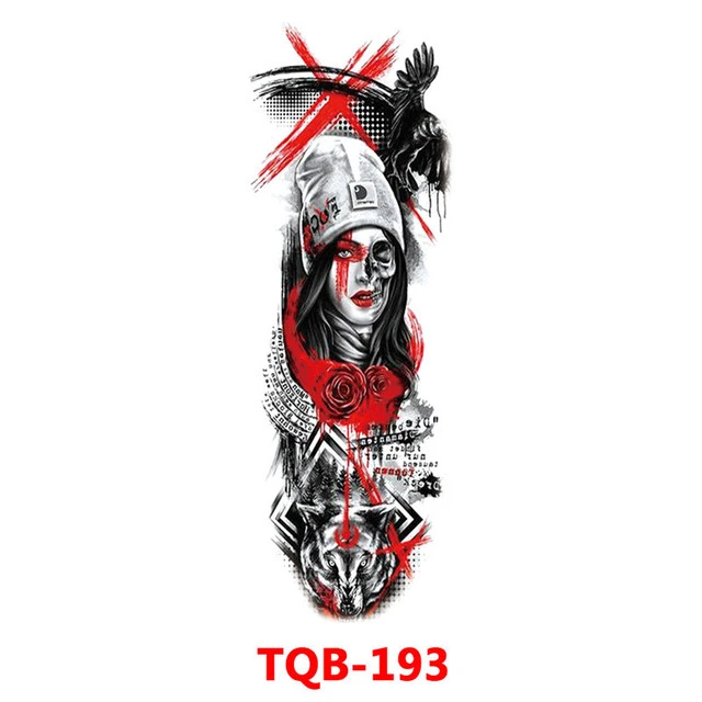 Waterproof Temporary Tattoo Sticker Totem Geometric Full Arm