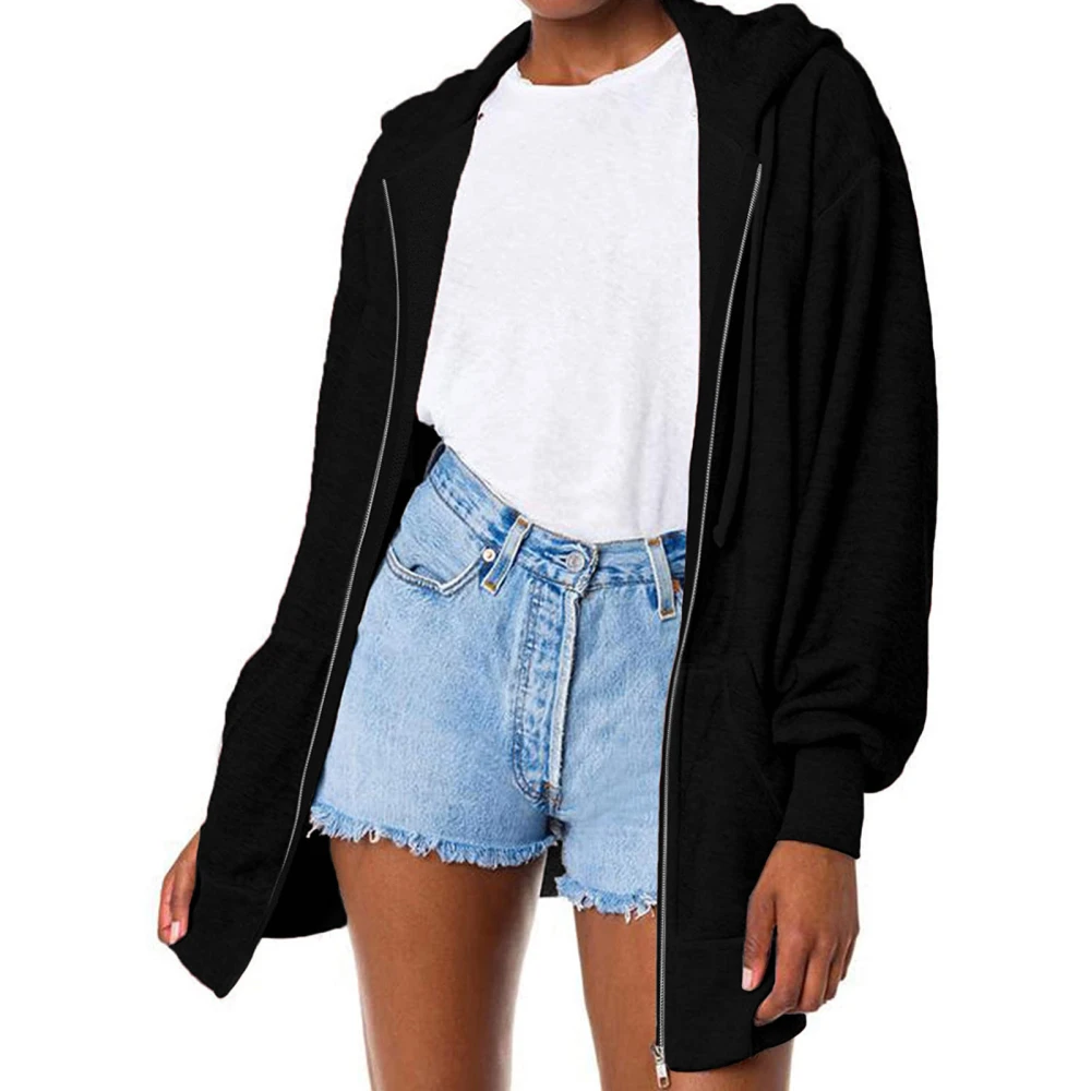 Long Sleeve Cardigan Women Fashion Solid Color Pocket Sweater Loose