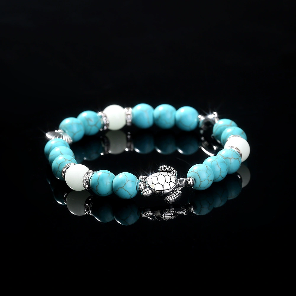 Blue Turquoise Sea Animal Sky Blue Luminous Bead Bracelet