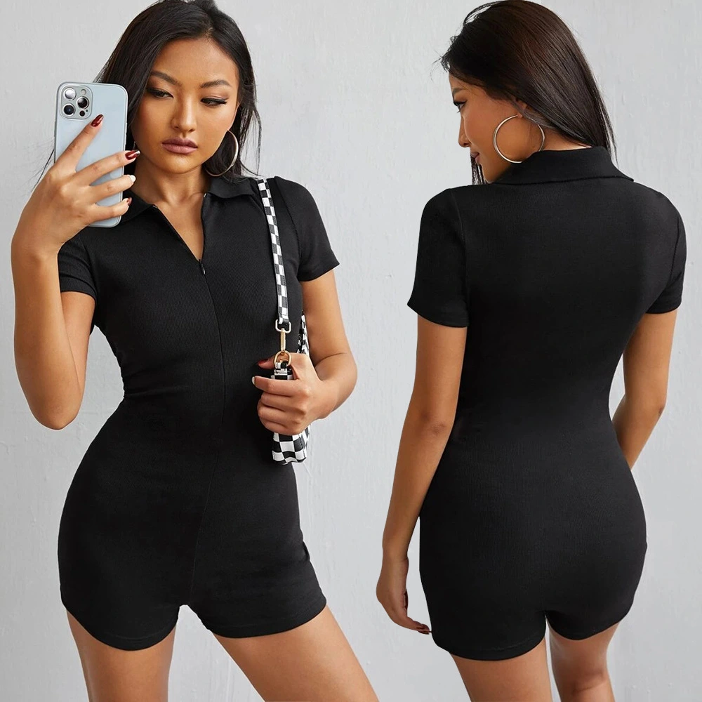 Women's Solid Short Sleeve V-Neck Bodysuit