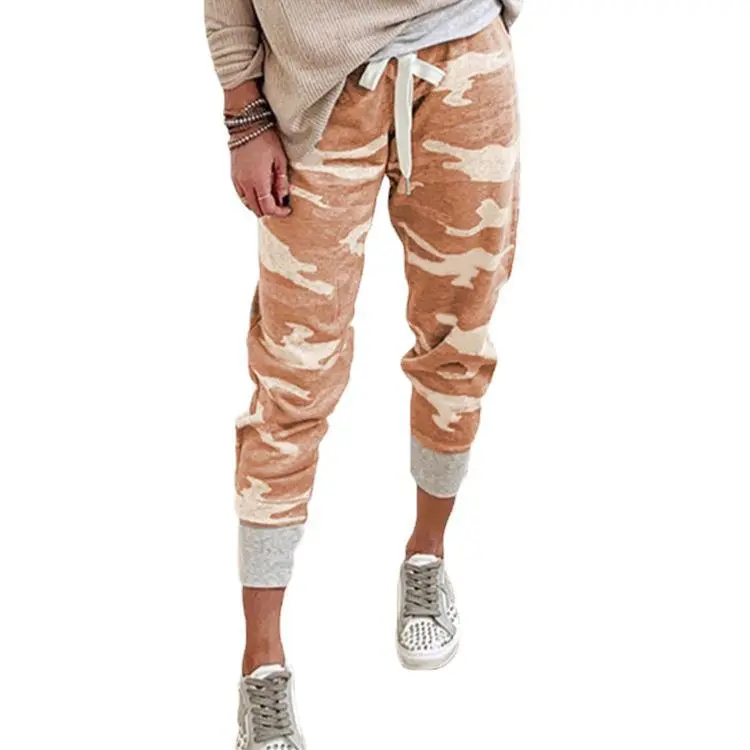 Women's Camo Print Casual Drawstring Jogging Pants