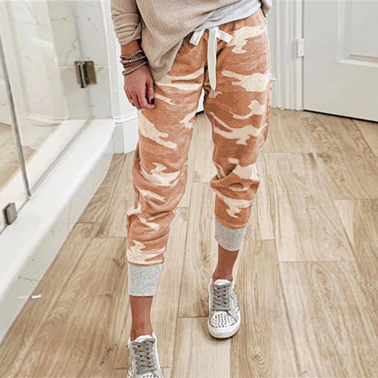 Women's Camo Print Casual Drawstring Jogging Pants