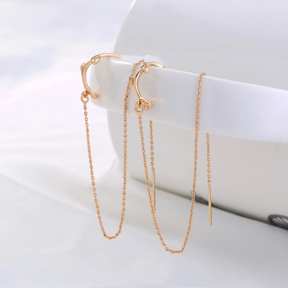 Elegant Long Tassel Copper Ear Clip Ear Wire