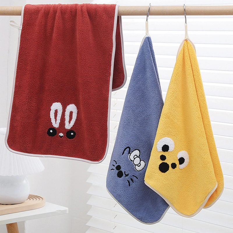 New Cartoon Animal Face Wash Gift Absorbent Soft Coral Fleece Towel