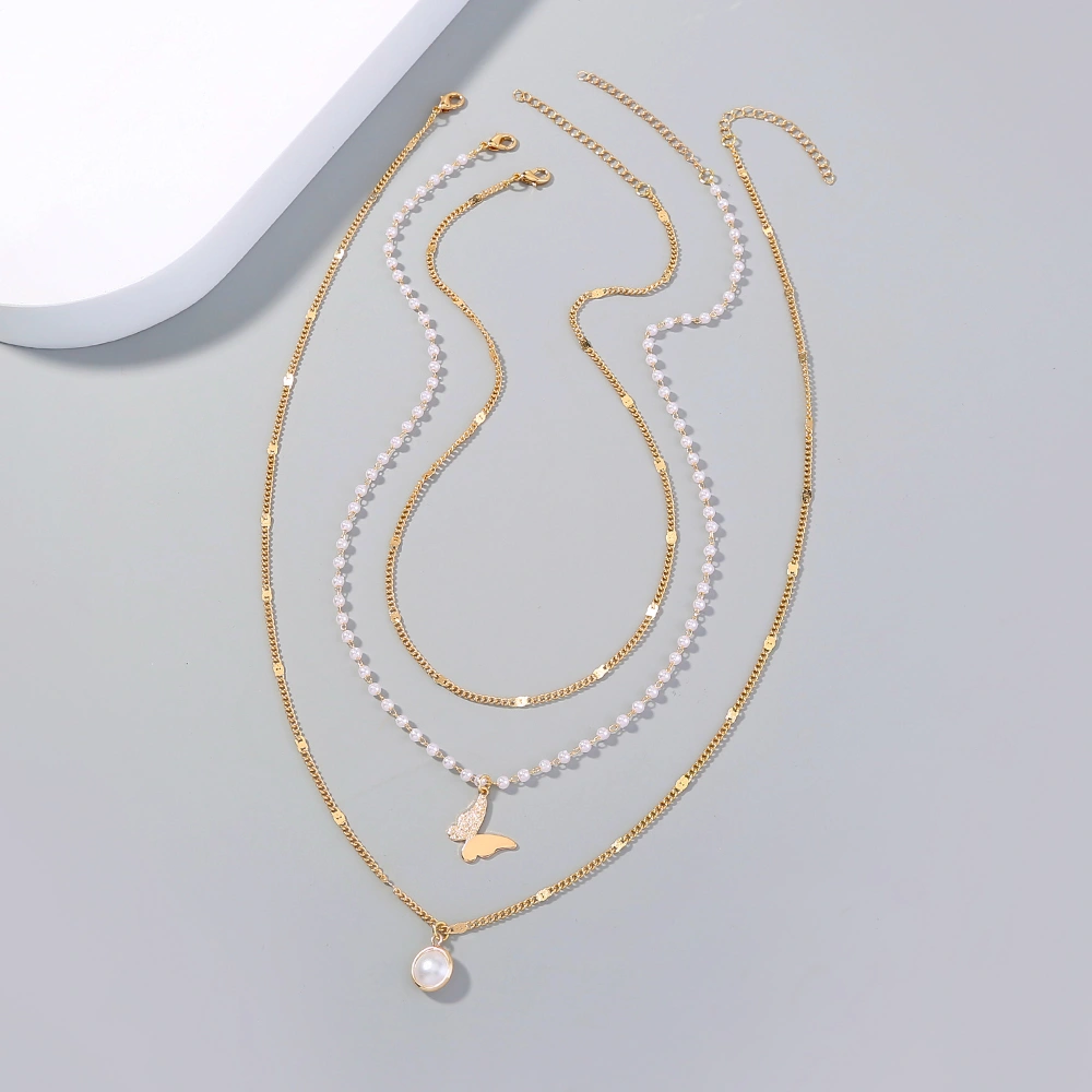 Creative Butterfly collar bone chain multi-layer necklace