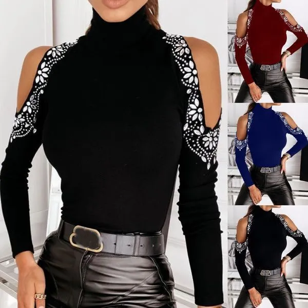 Fashionable Sexy Solid Color Hot Drill Strapless Bottoming Shirt