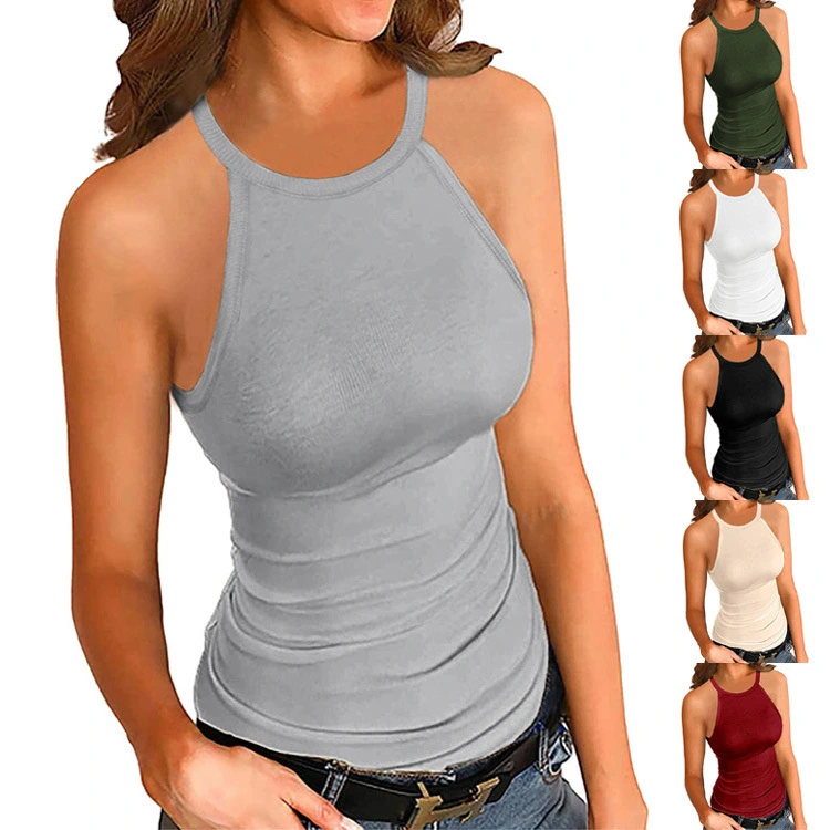 Solid Thread Slim Fit Sleeveless Tank Top