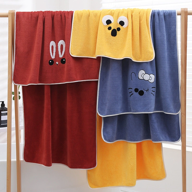 Cute Animal Cartoon Men And Women Household Korean Gifts Coral Fleece Bath Towel