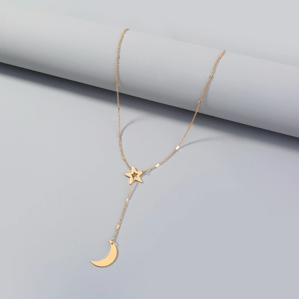 Hot selling net red star moon Y-shaped necklace in Europe and America