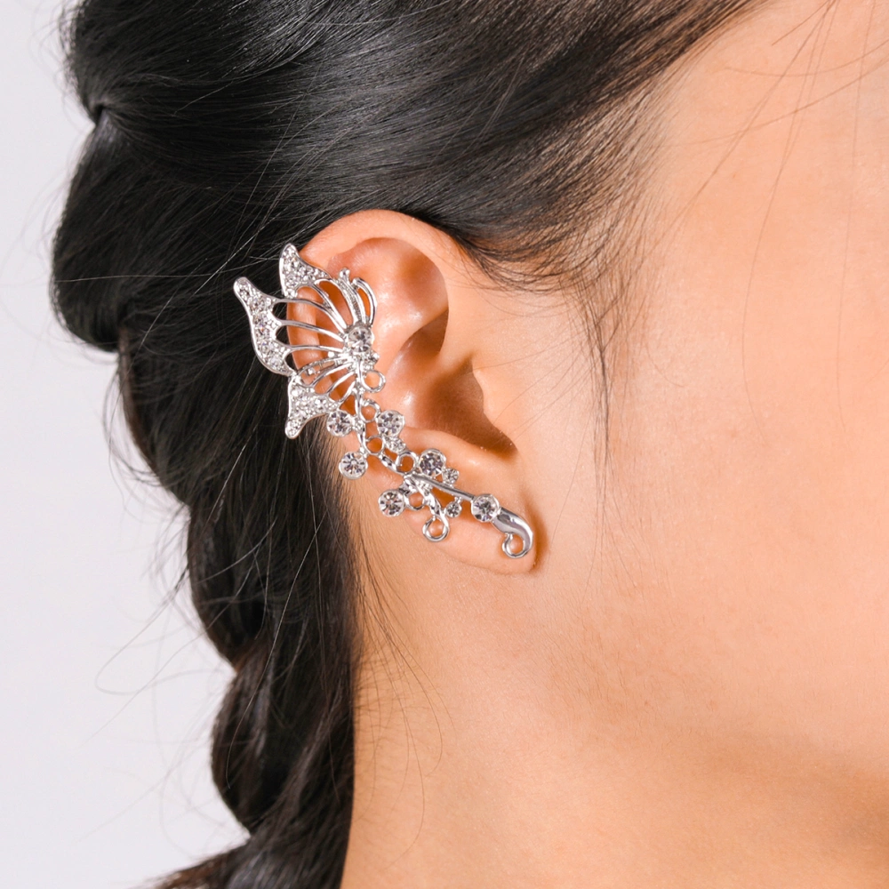 Fashion Hollow Flower Butterfly Antique Unilateral Ear Hook