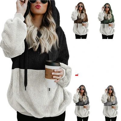 Rope Hooded Stitching Sweater Sweater Coat