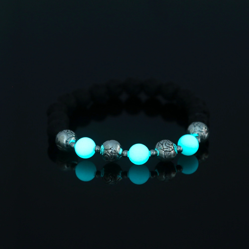 Black Volcanic Stone Bracelet Luminous Bead Bracelet