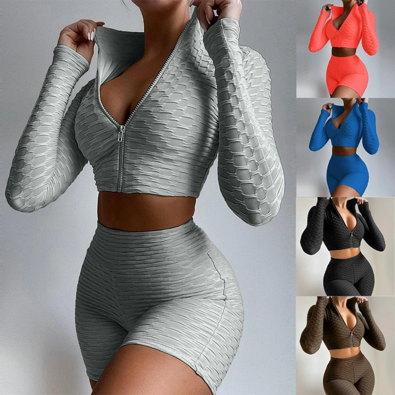 Women's Yoga Clothing Fashion Solid Color Long Sleeve Casual Sports Suit