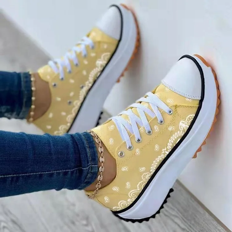 Printed Fashion Wedge Spring Casual Sneakers