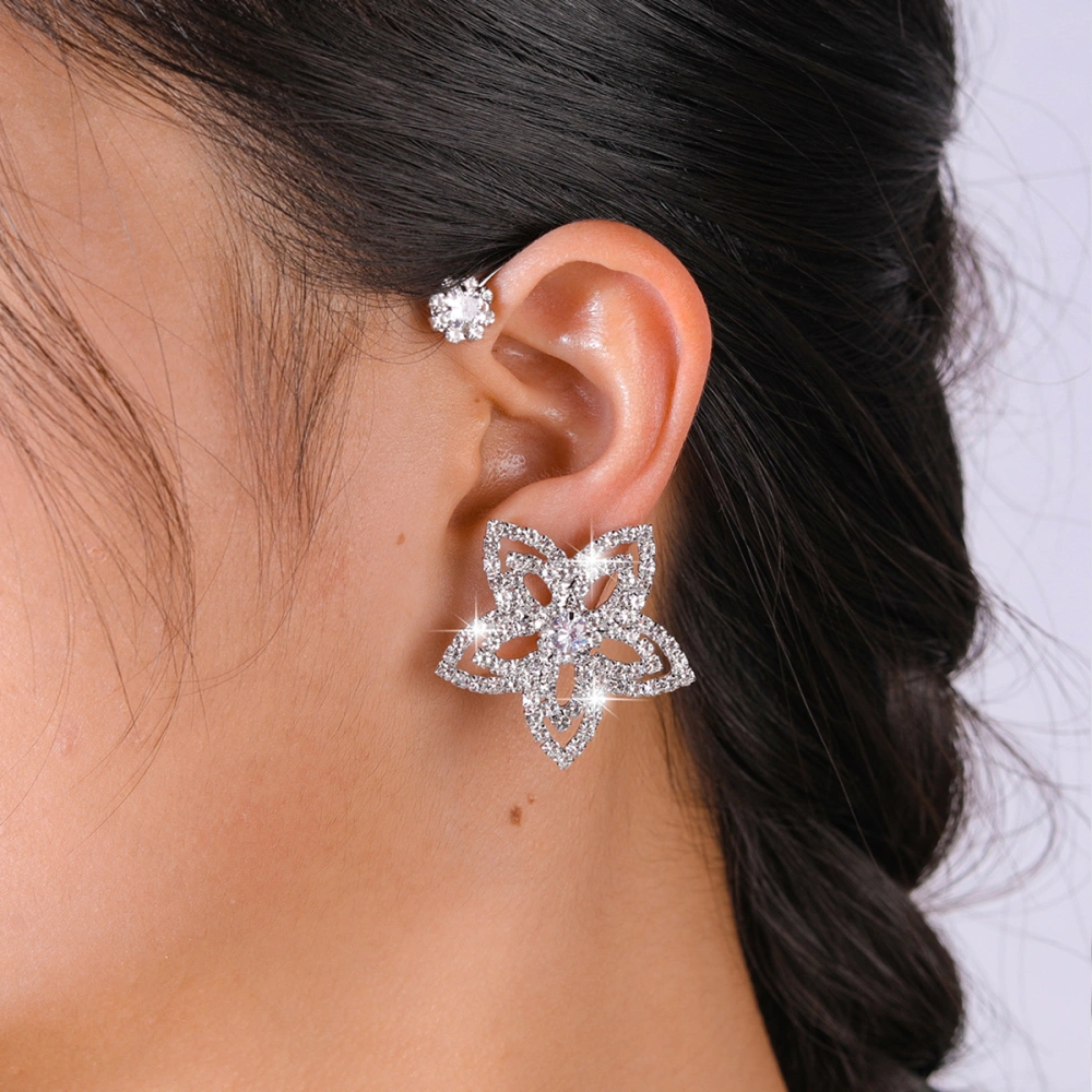 Simple Temperament All-match Lady Design Flower Earrings