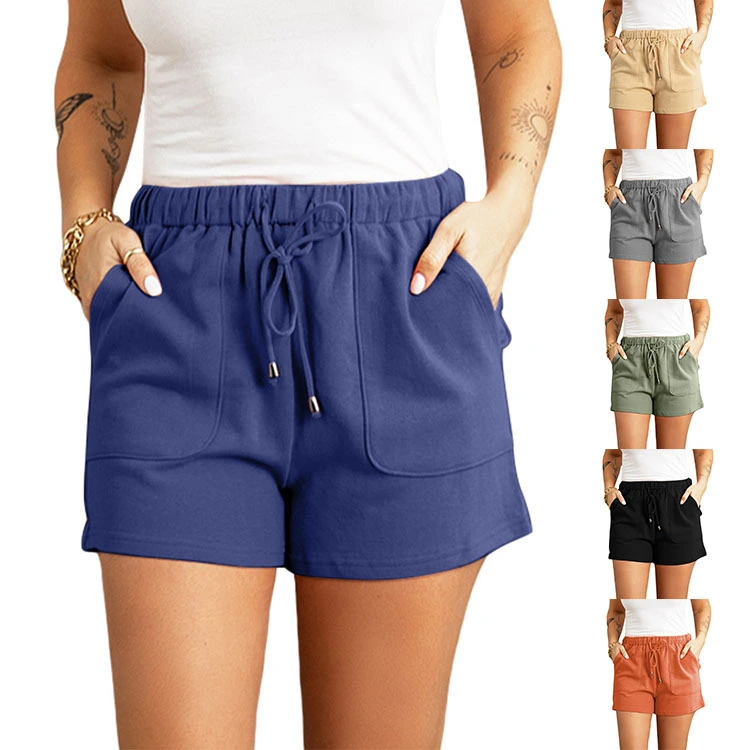 Women's High Waist Straight Drawstring Loose Casual Shorts